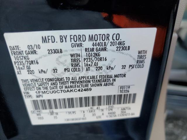 Photo 9 VIN: 1FMCU0C70AKC42489 - FORD ESCAPE XLS 