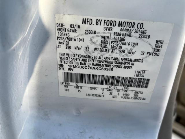 Photo 9 VIN: 1FMCU0C70AKC60345 - FORD ESCAPE 