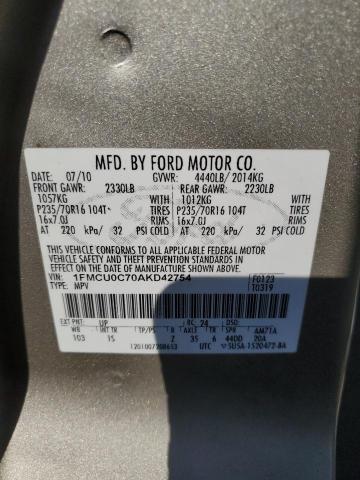 Photo 12 VIN: 1FMCU0C70AKD42754 - FORD ESCAPE XLS 