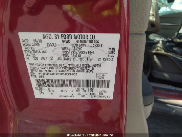 Photo 8 VIN: 1FMCU0C70BKA27485 - FORD ESCAPE 