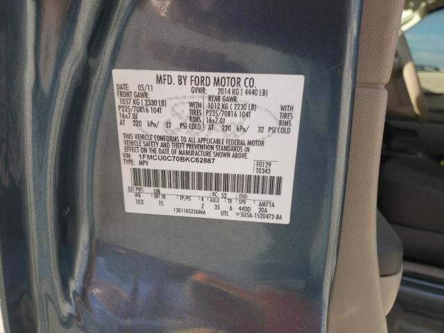 Photo 9 VIN: 1FMCU0C70BKC62887 - FORD ESCAPE XLS 