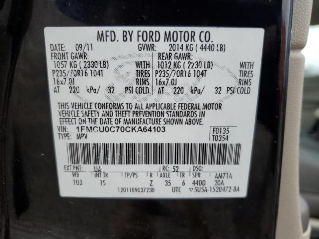 Photo 11 VIN: 1FMCU0C70CKA64103 - FORD ESCAPE XLS 