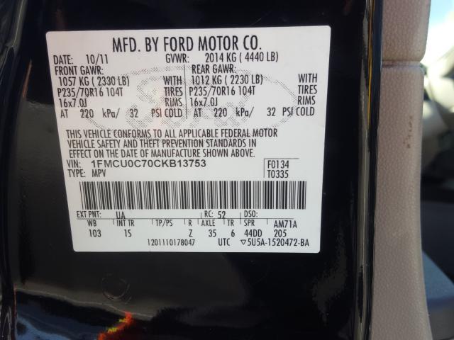 Photo 9 VIN: 1FMCU0C70CKB13753 - FORD ESCAPE XLS 