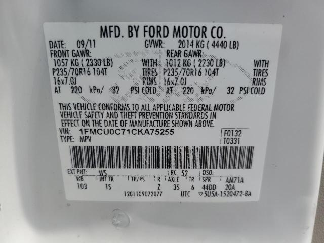 Photo 11 VIN: 1FMCU0C71CKA75255 - FORD ESCAPE 