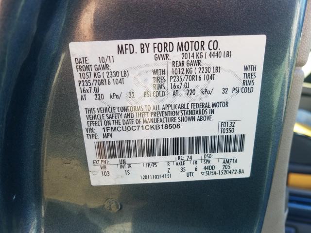 Photo 9 VIN: 1FMCU0C71CKB18508 - FORD ESCAPE XLS 