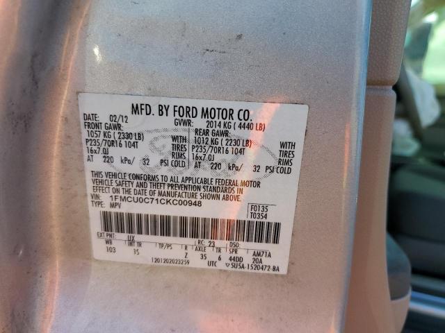 Photo 9 VIN: 1FMCU0C71CKC00948 - FORD ESCAPE XLS 