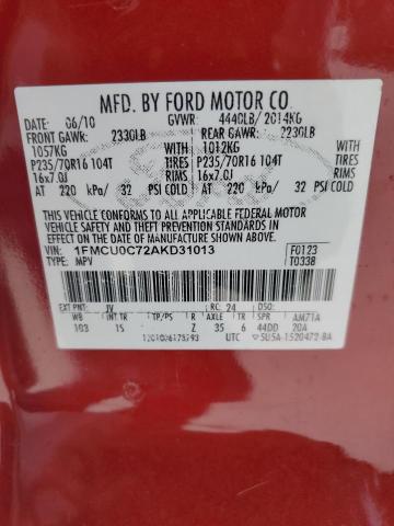 Photo 12 VIN: 1FMCU0C72AKD31013 - FORD ESCAPE 