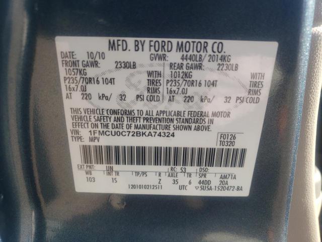 Photo 9 VIN: 1FMCU0C72BKA74324 - FORD ESCAPE XLS 