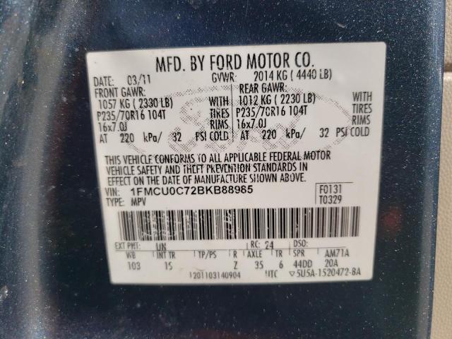 Photo 12 VIN: 1FMCU0C72BKB88985 - FORD ESCAPE XLS 