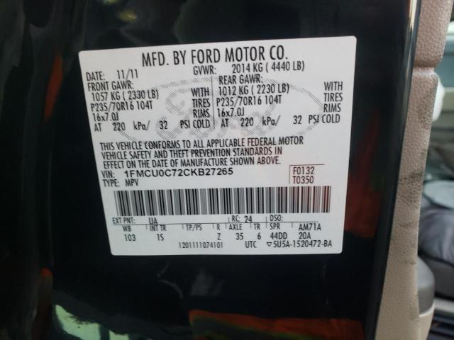 Photo 11 VIN: 1FMCU0C72CKB27265 - FORD ESCAPE XLS 