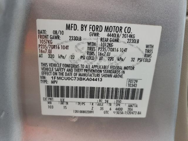 Photo 9 VIN: 1FMCU0C73BKA04413 - FORD ESCAPE XLS 