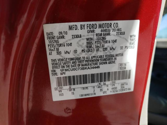 Photo 12 VIN: 1FMCU0C73BKA34446 - FORD ESCAPE XLS 