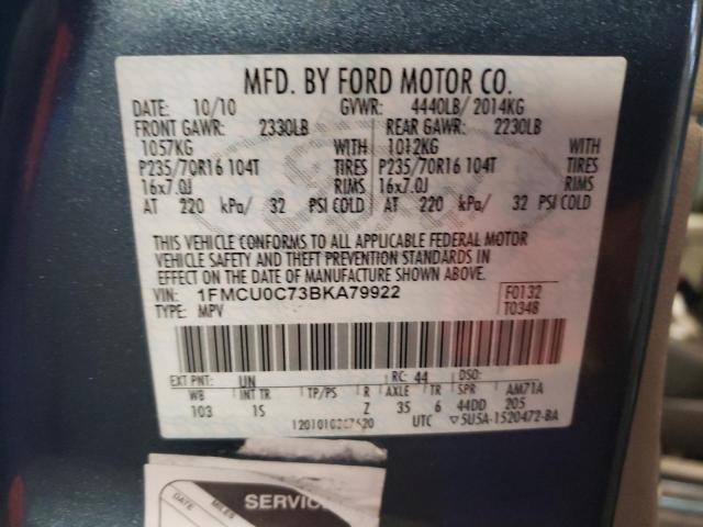 Photo 12 VIN: 1FMCU0C73BKA79922 - FORD ESCAPE XLS 