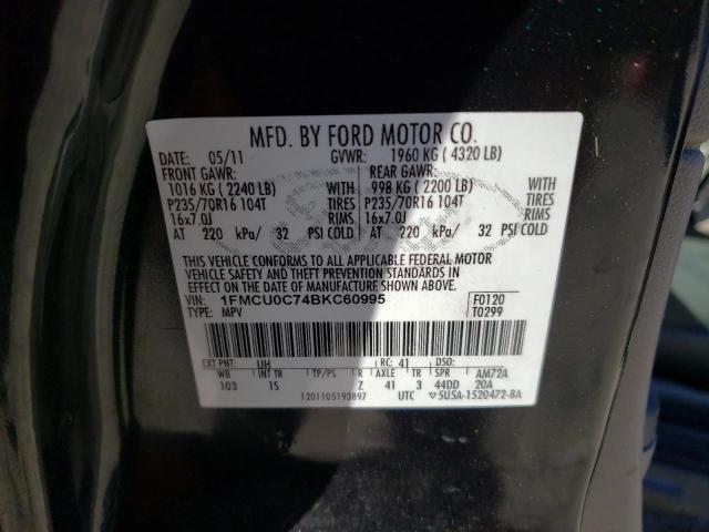 Photo 9 VIN: 1FMCU0C74BKC60995 - FORD ESCAPE XLS 