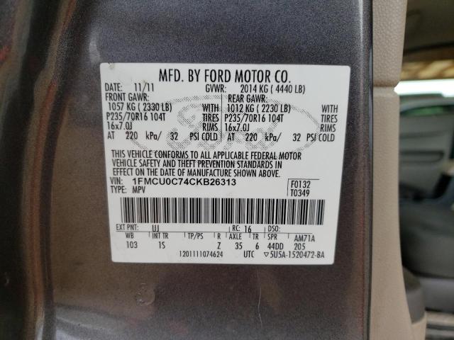 Photo 12 VIN: 1FMCU0C74CKB26313 - FORD ESCAPE XLS 