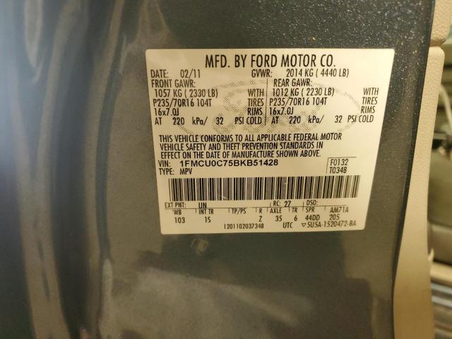 Photo 12 VIN: 1FMCU0C75BKB51428 - FORD ESCAPE XLS 