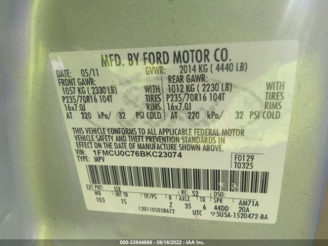 Photo 8 VIN: 1FMCU0C76BKC23074 - FORD ESCAPE 