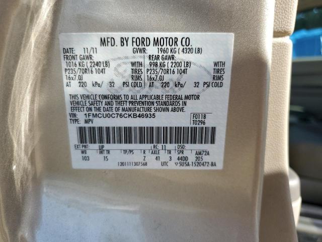 Photo 12 VIN: 1FMCU0C76CKB46935 - FORD ESCAPE XLS 