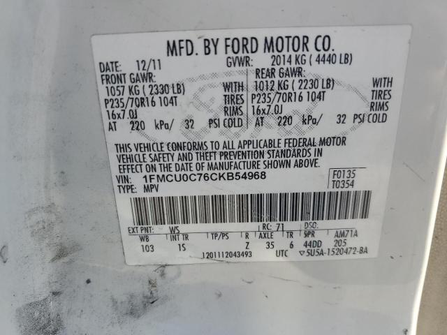 Photo 12 VIN: 1FMCU0C76CKB54968 - FORD ESCAPE XLS 