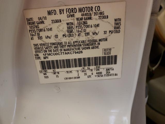 Photo 9 VIN: 1FMCU0C77AKC79426 - FORD ESCAPE XLS 