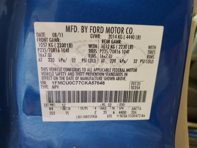 Photo 12 VIN: 1FMCU0C77CKA57648 - FORD ESCAPE 