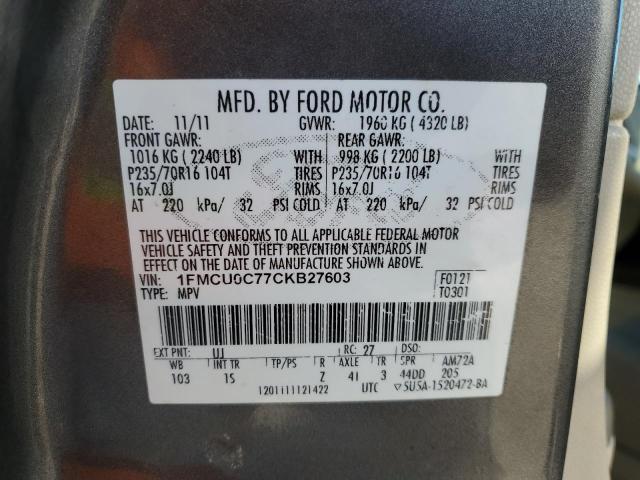 Photo 11 VIN: 1FMCU0C77CKB27603 - FORD ESCAPE 