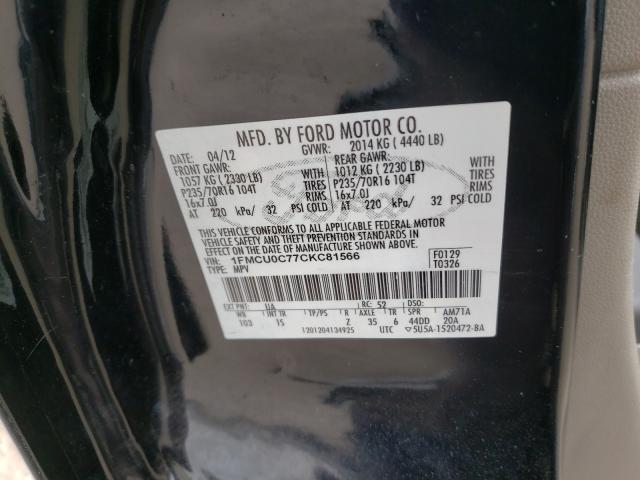 Photo 9 VIN: 1FMCU0C77CKC81566 - FORD ESCAPE XLS 