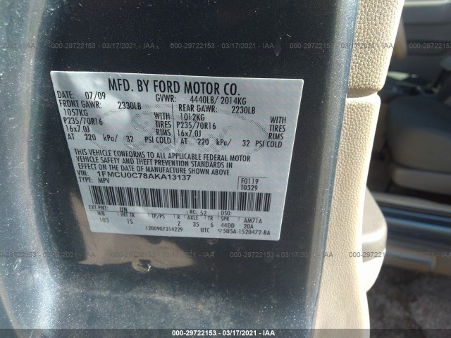 Photo 8 VIN: 1FMCU0C78AKA13137 - FORD ESCAPE 