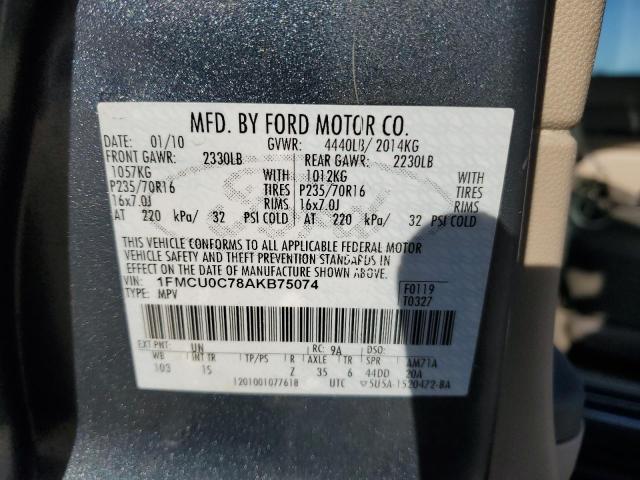 Photo 12 VIN: 1FMCU0C78AKB75074 - FORD ESCAPE XLS 