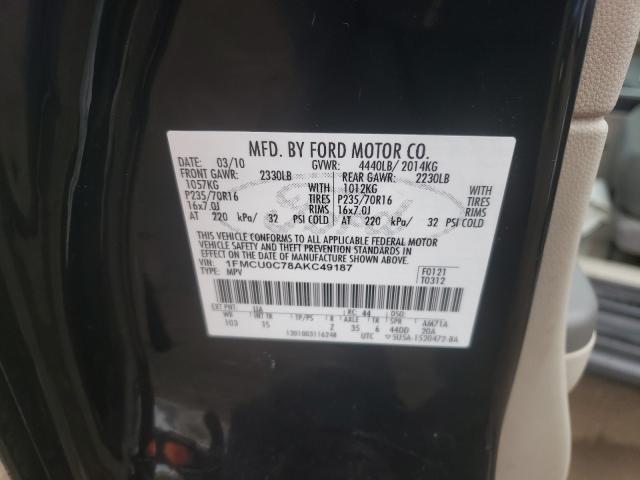 Photo 9 VIN: 1FMCU0C78AKC49187 - FORD ESCAPE XLS 