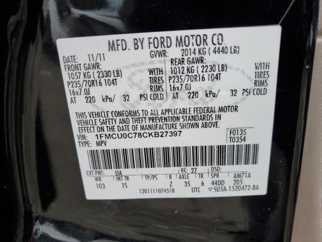 Photo 11 VIN: 1FMCU0C78CKB27397 - FORD ESCAPE XLS 