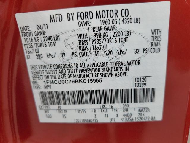 Photo 11 VIN: 1FMCU0C79BKC15955 - FORD ESCAPE 