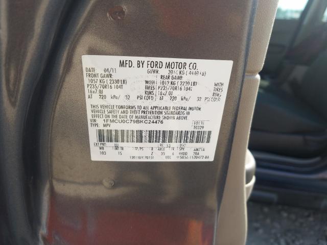 Photo 9 VIN: 1FMCU0C79BKC24476 - FORD ESCAPE XLS 