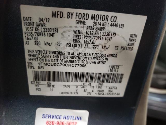 Photo 11 VIN: 1FMCU0C79CKC77096 - FORD ESCAPE XLS 