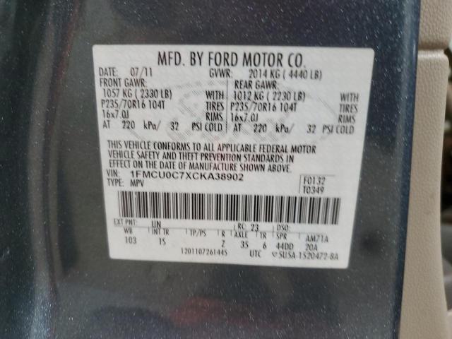 Photo 11 VIN: 1FMCU0C7XCKA38902 - FORD ESCAPE XLS 