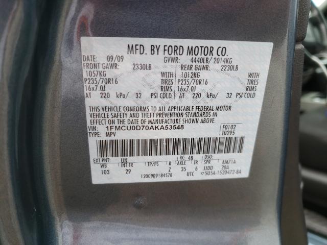 Photo 9 VIN: 1FMCU0D70AKA53548 - FORD ESCAPE XLT 