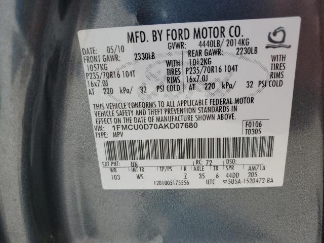 Photo 11 VIN: 1FMCU0D70AKD07680 - FORD ESCAPE 