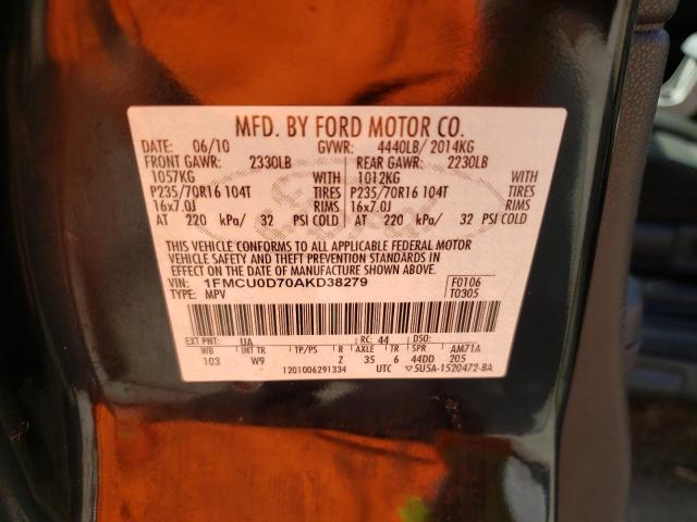 Photo 12 VIN: 1FMCU0D70AKD38279 - FORD ESCAPE XLT 