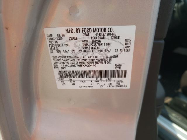 Photo 9 VIN: 1FMCU0D70BKA20440 - FORD ESCAPE XLT 