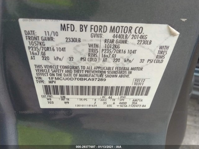 Photo 8 VIN: 1FMCU0D70BKA97289 - FORD ESCAPE 