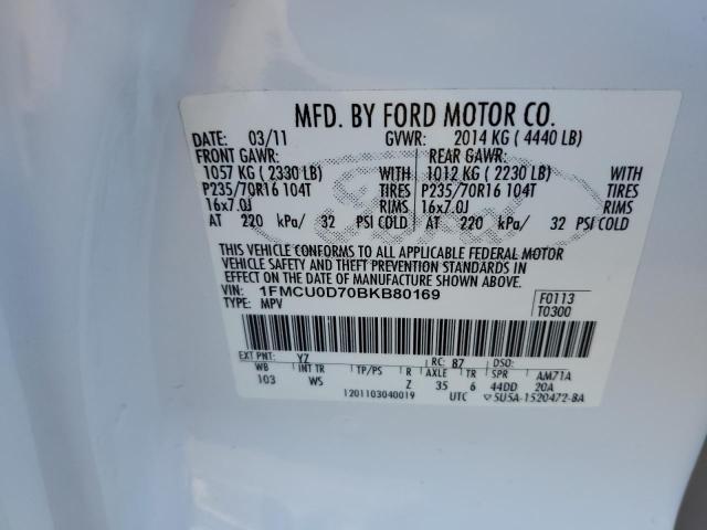 Photo 9 VIN: 1FMCU0D70BKB80169 - FORD ESCAPE XLT 