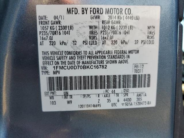 Photo 11 VIN: 1FMCU0D70BKC16782 - FORD ESCAPE XLT 