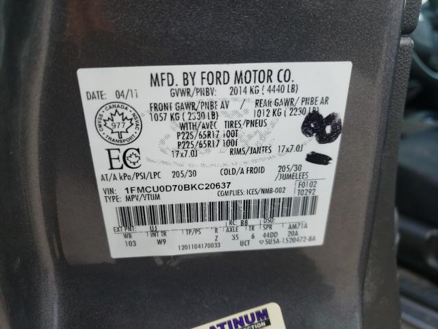 Photo 9 VIN: 1FMCU0D70BKC20637 - FORD ESCAPE 