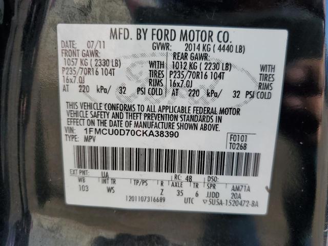 Photo 13 VIN: 1FMCU0D70CKA38390 - FORD ESCAPE XLT 