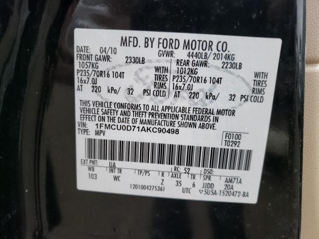 Photo 9 VIN: 1FMCU0D71AKC90498 - FORD ESCAPE XLT 