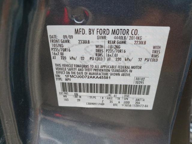 Photo 12 VIN: 1FMCU0D72AKA45581 - FORD ESCAPE 