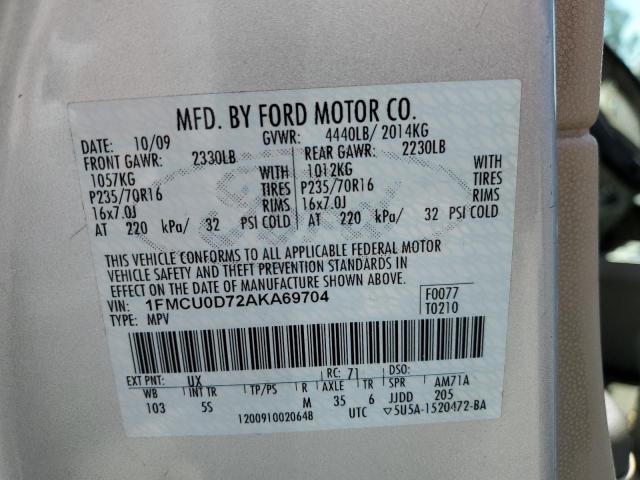 Photo 12 VIN: 1FMCU0D72AKA69704 - FORD ESCAPE 