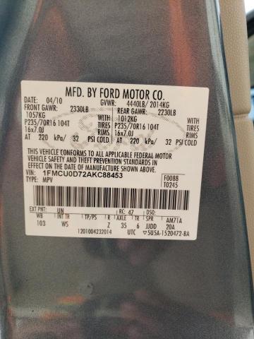 Photo 12 VIN: 1FMCU0D72AKC88453 - FORD ESCAPE XLT 