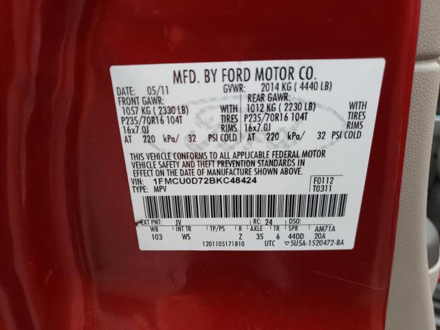 Photo 11 VIN: 1FMCU0D72BKC48424 - FORD ESCAPE XLT 