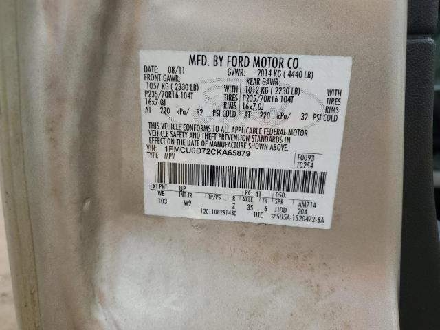 Photo 12 VIN: 1FMCU0D72CKA65879 - FORD ESCAPE XLT 